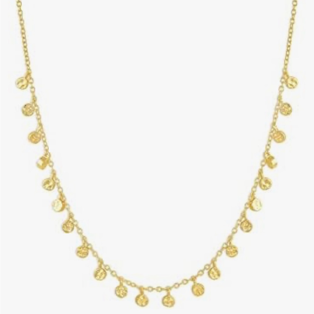 NWT Gorjana Women's Chloe Mini Necklace, w/Tiny Hammered Disc Charms